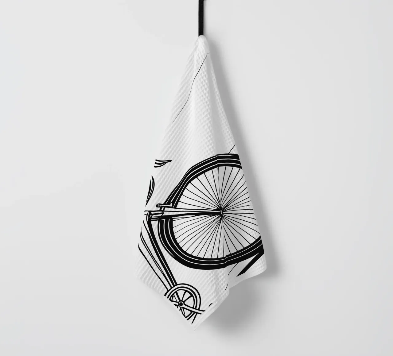 Dynamik in Schwarz-Weiß –Rennrad-Design für echte Speed-Fans Geschirrtuch von Radkunstwerk