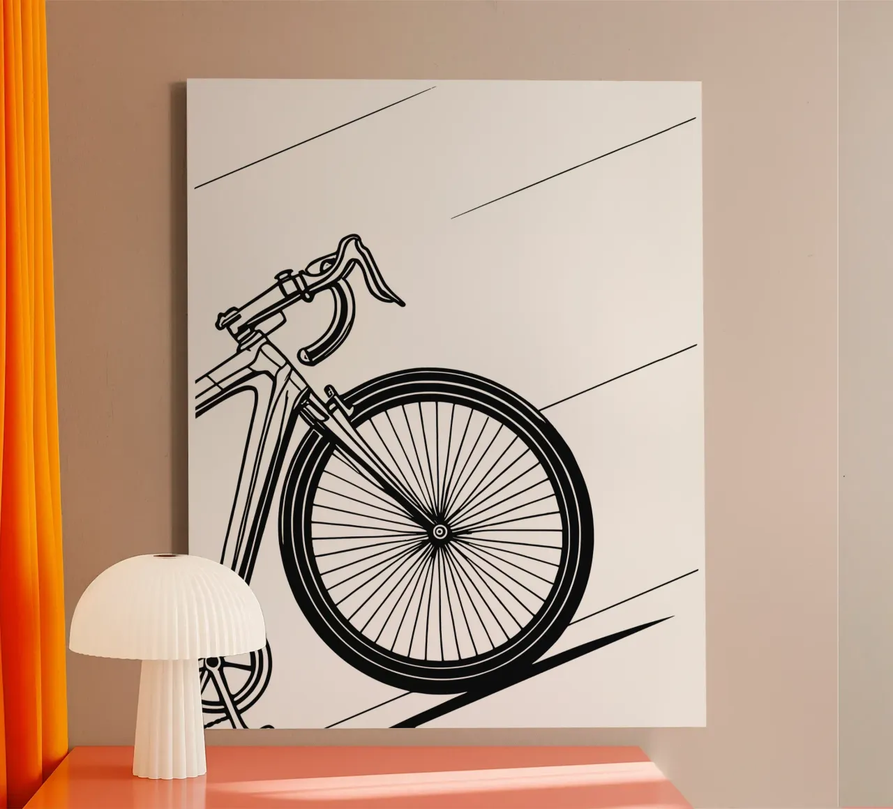 Dynamics in black and white - racing bike design for real speed fans canvas by Radkunstwerk