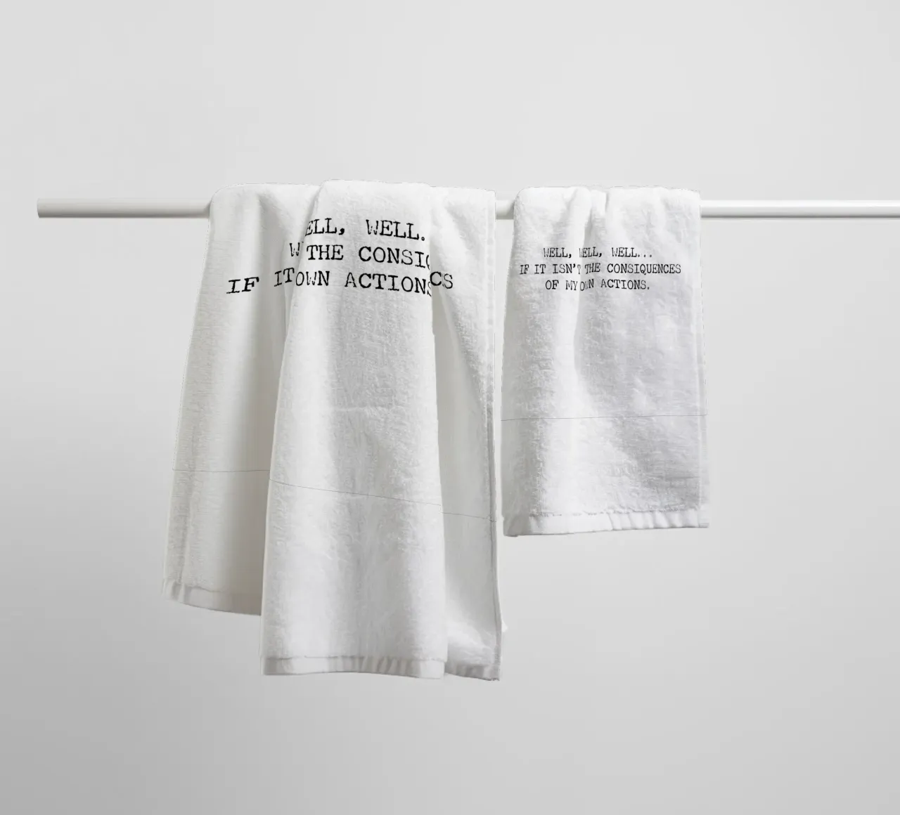 Eh bien, si ce n'est pas les conséquences de mes propres actions ! Citation serviette de bain de Summer Soul Co. - Quotes