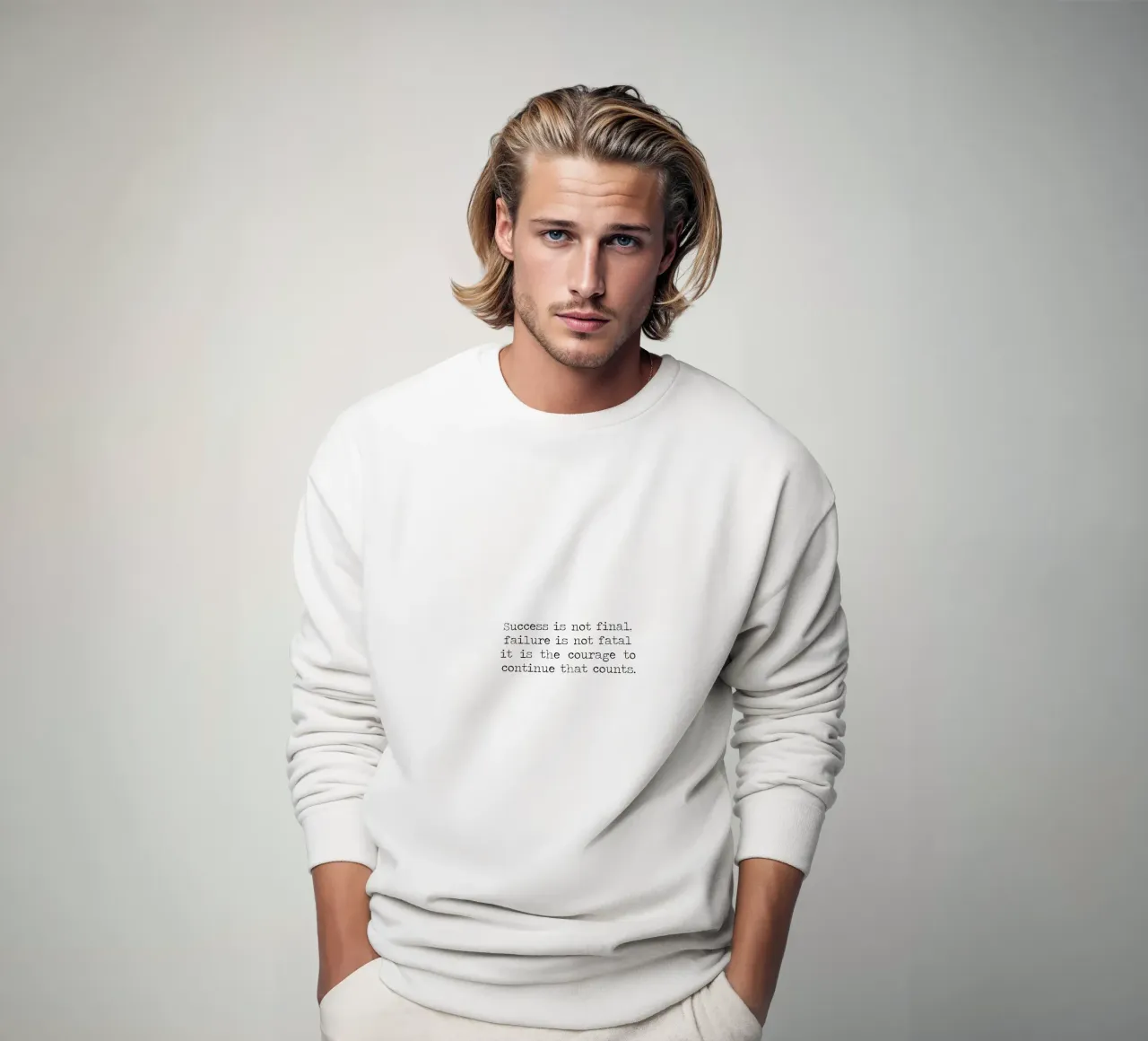 Success if not final, failure is not fatal. Courage quote sweatshirt by Summer Soul Co. - Quotes