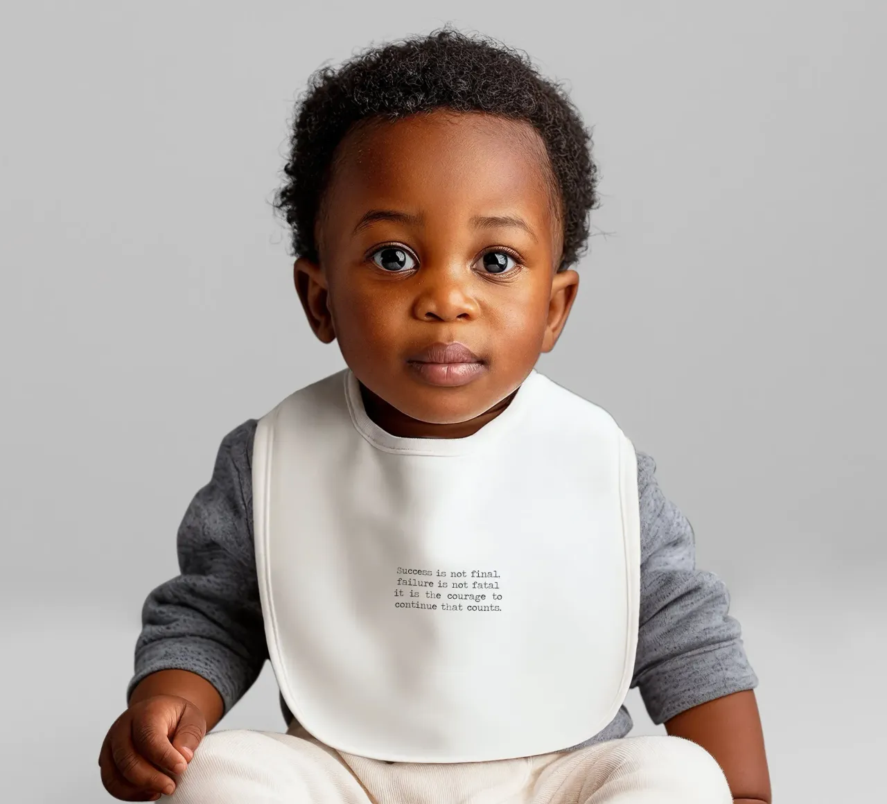 Success if not final, failure is not fatal. Courage quote baby bib by Summer Soul Co. - Quotes