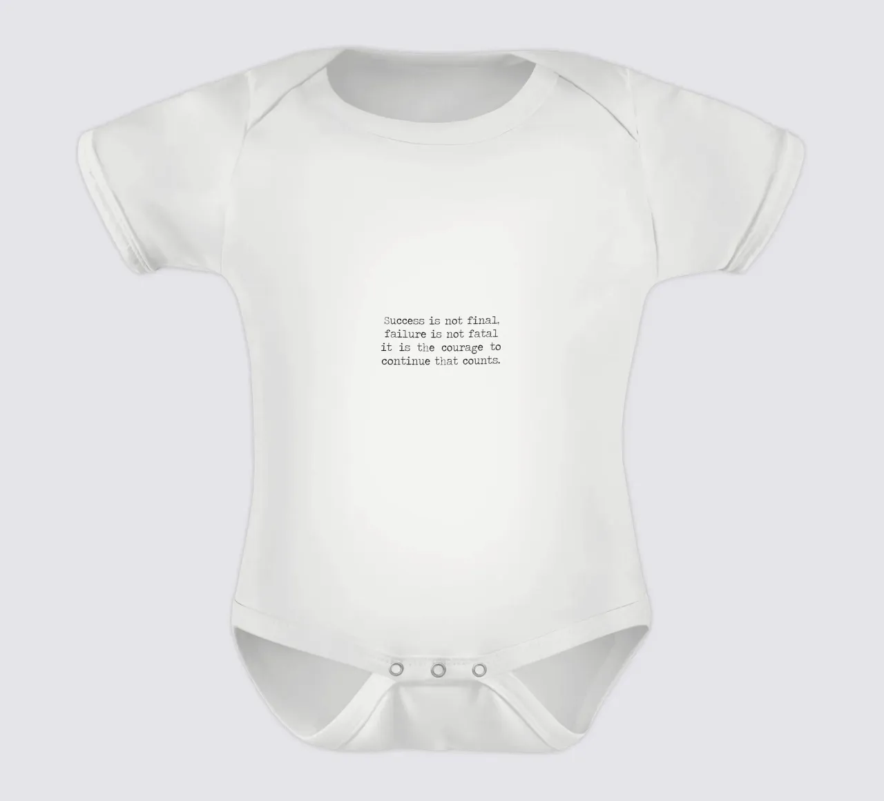 Success if not final, failure is not fatal. Courage quote short-sleeve baby romper by Summer Soul Co. - Quotes
