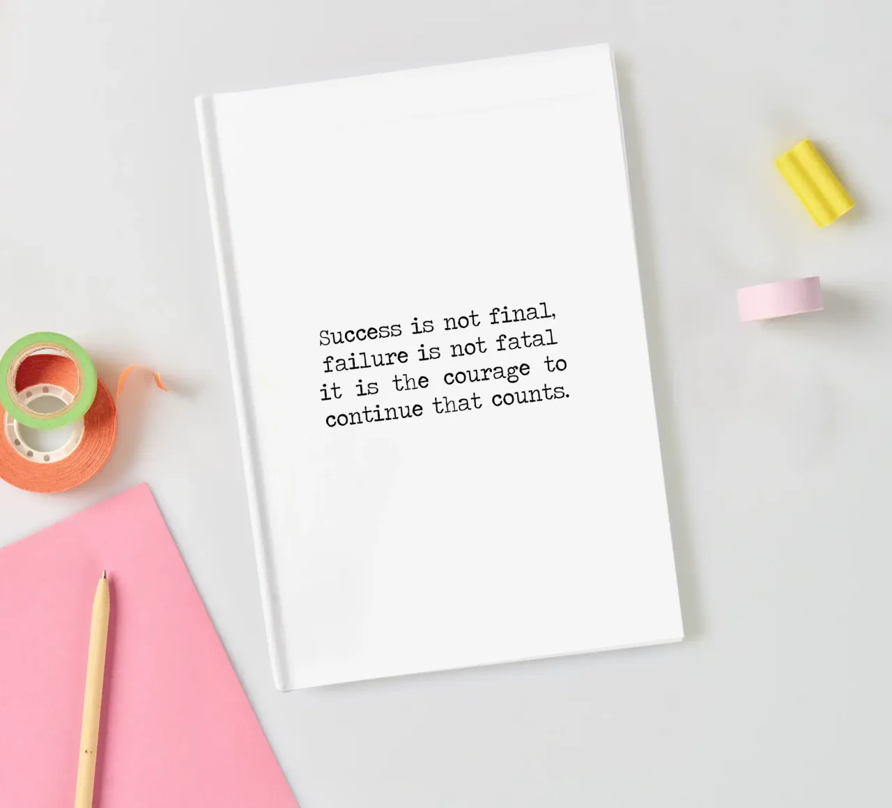 Success if not final, failure is not fatal. Courage quote notebook by Summer Soul Co. - Quotes