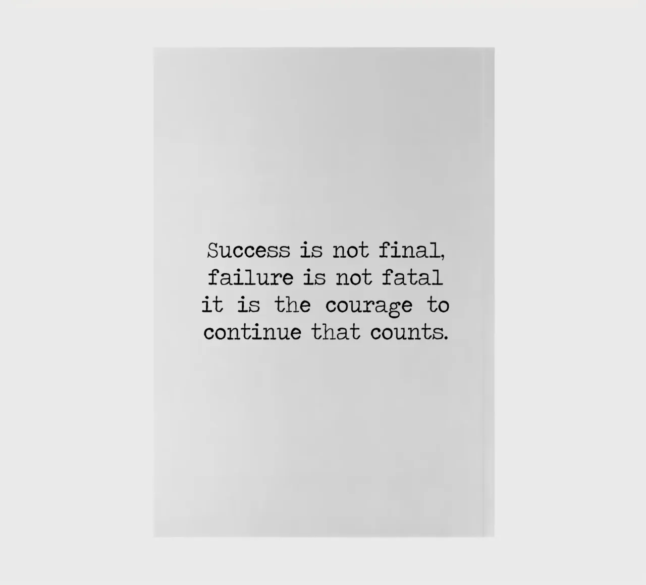 Success if not final, failure is not fatal. Courage quote notebook by Summer Soul Co. - Quotes