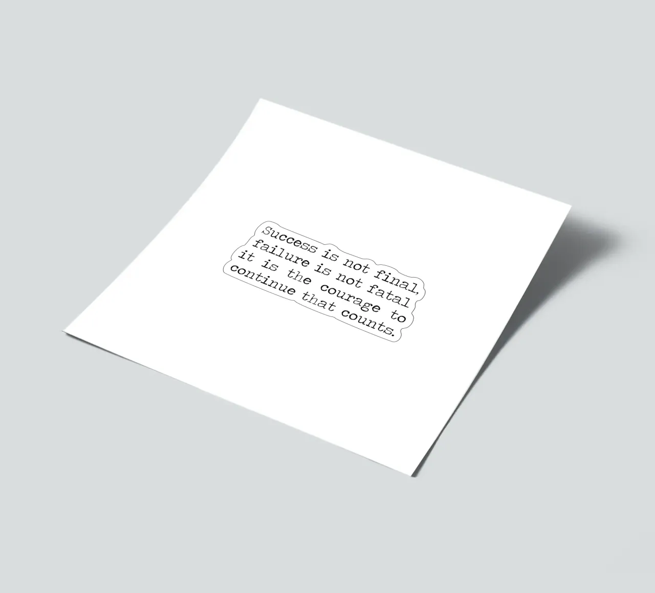 Erfolg ist nicht endgültig, Misserfolg ist nicht tödlich. Mut Zitat Stickerbogen von Summer Soul Co. - Quotes