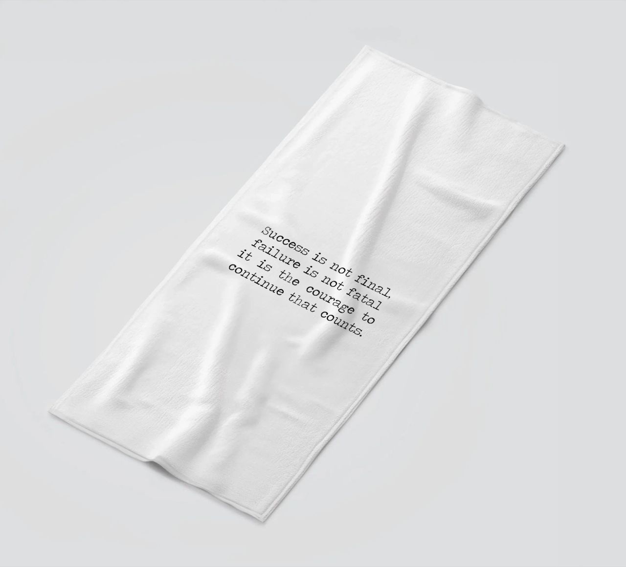 Success if not final, failure is not fatal. Courage quote beach towel by Summer Soul Co. - Quotes