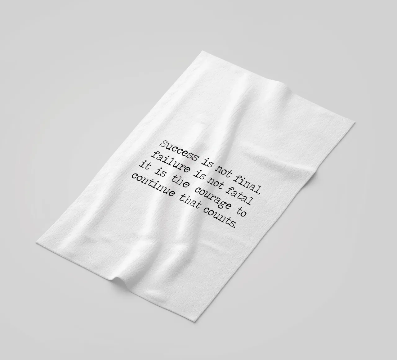 Success if not final, failure is not fatal. Courage quote beach towel by Summer Soul Co. - Quotes