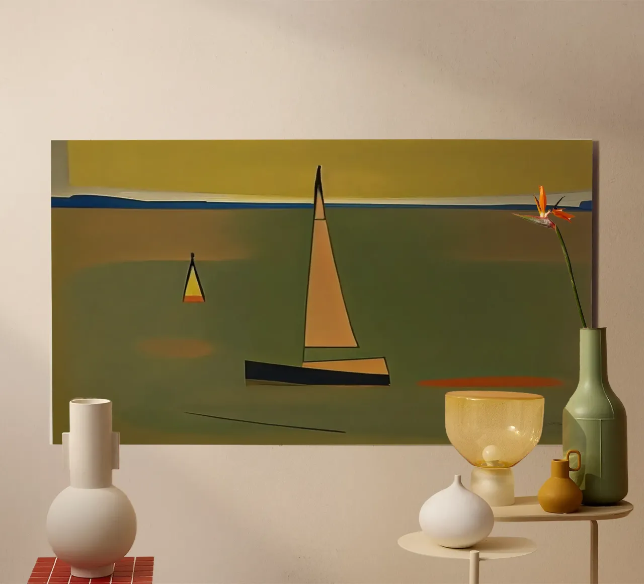 Zeilboot_1 forex-plaat van Abstract Art by LK