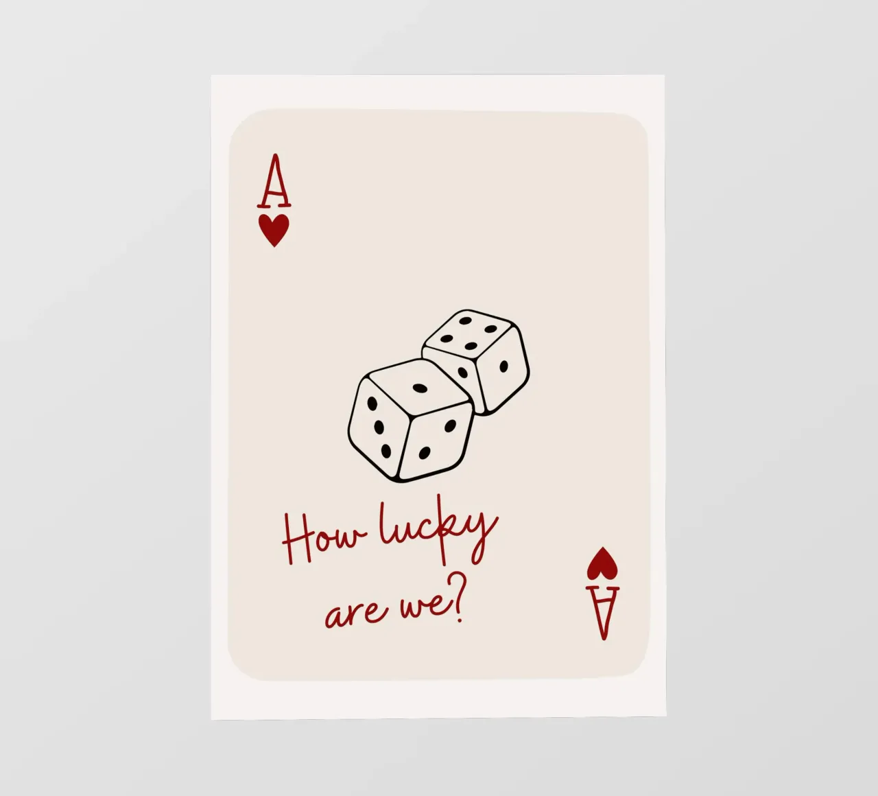 How lucky are we, quote and typography , ace card photo wallpaper by pdigitalprints