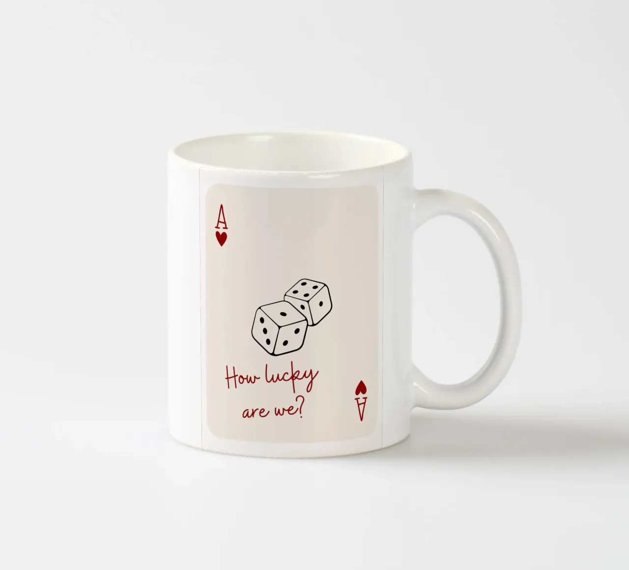 Quelle chance nous avons, citation et typographie , carte d'as mug en céramique de pdigitalprints