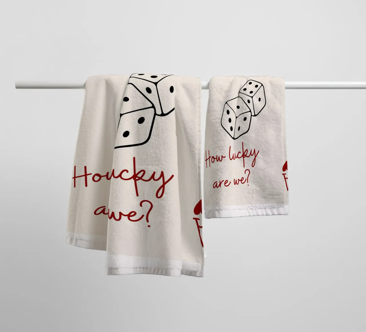 How lucky are we, quote and typography , ace card towel by pdigitalprints