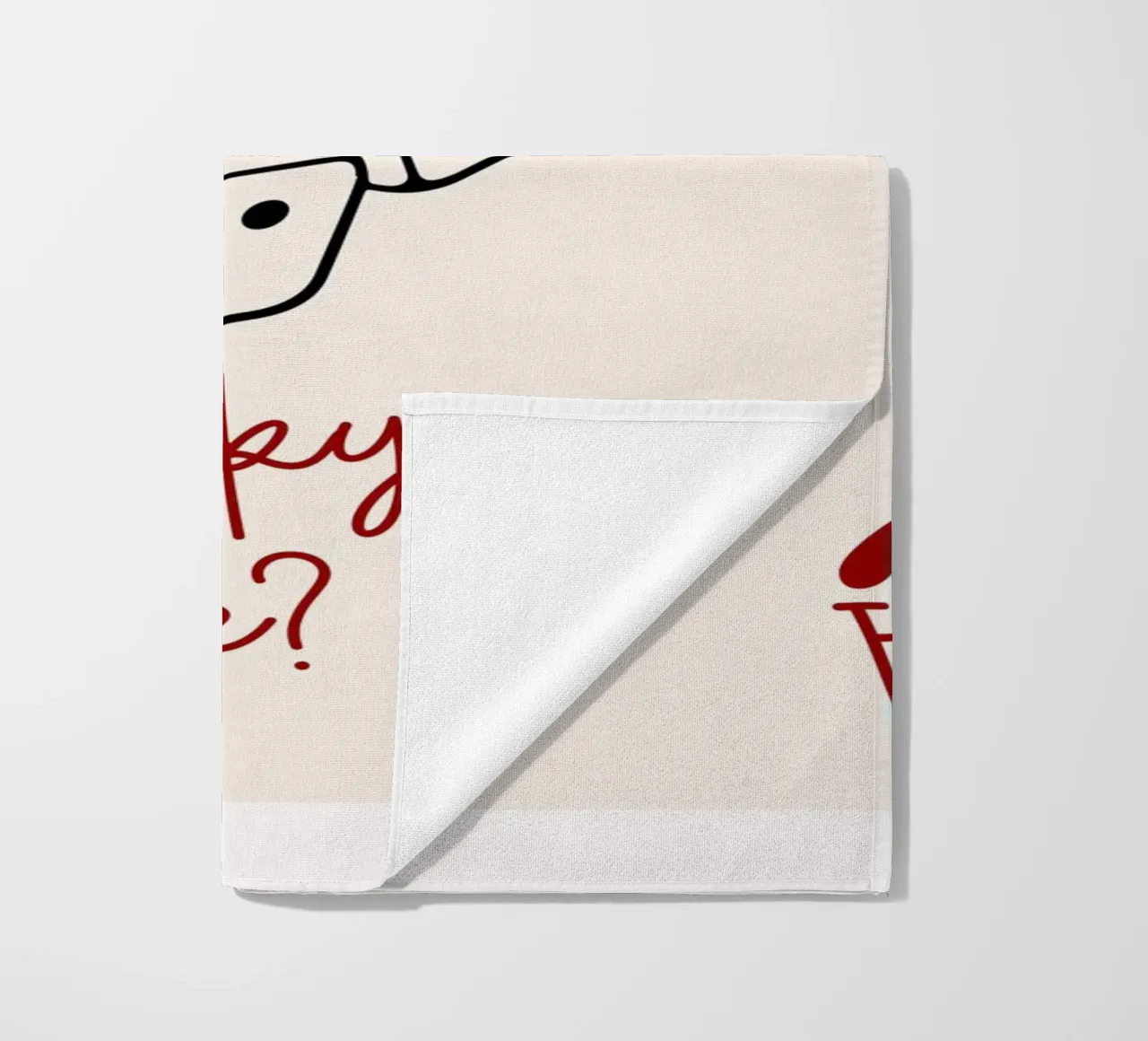 How lucky are we, quote and typography , ace card beach towel by pdigitalprints