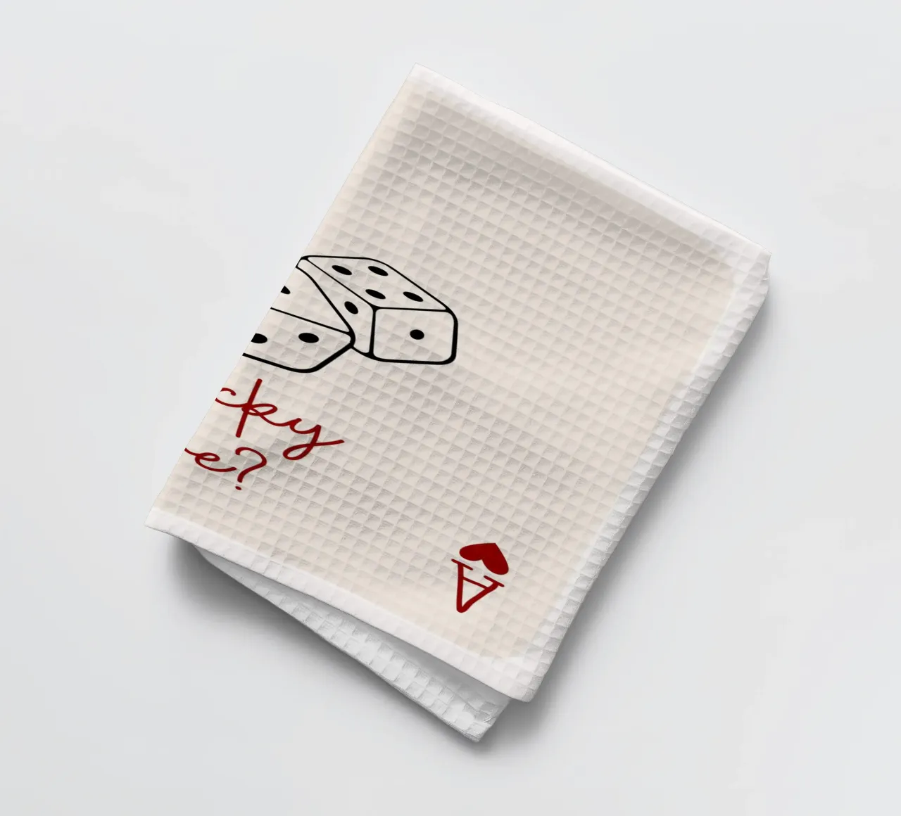 How lucky are we, quote and typography , ace card tea towel by pdigitalprints