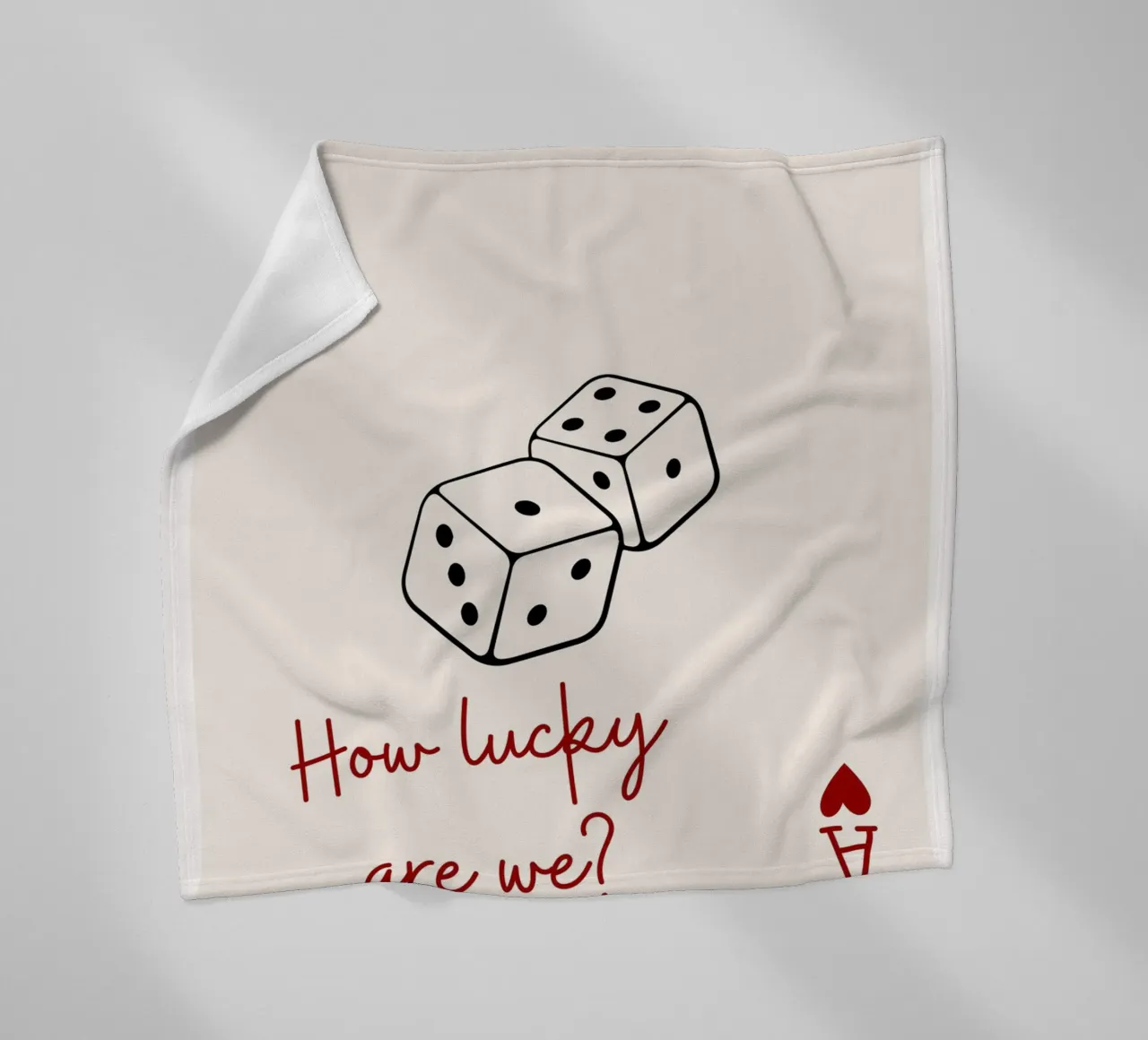 How lucky are we, quote and typography , ace card fleece blanket by pdigitalprints