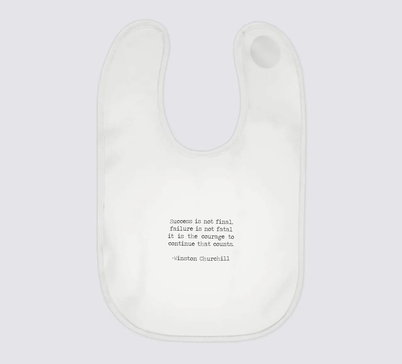 Success if not final, failure is not fatal. Courage quote baby bib by Summer Soul Co. - Quotes
