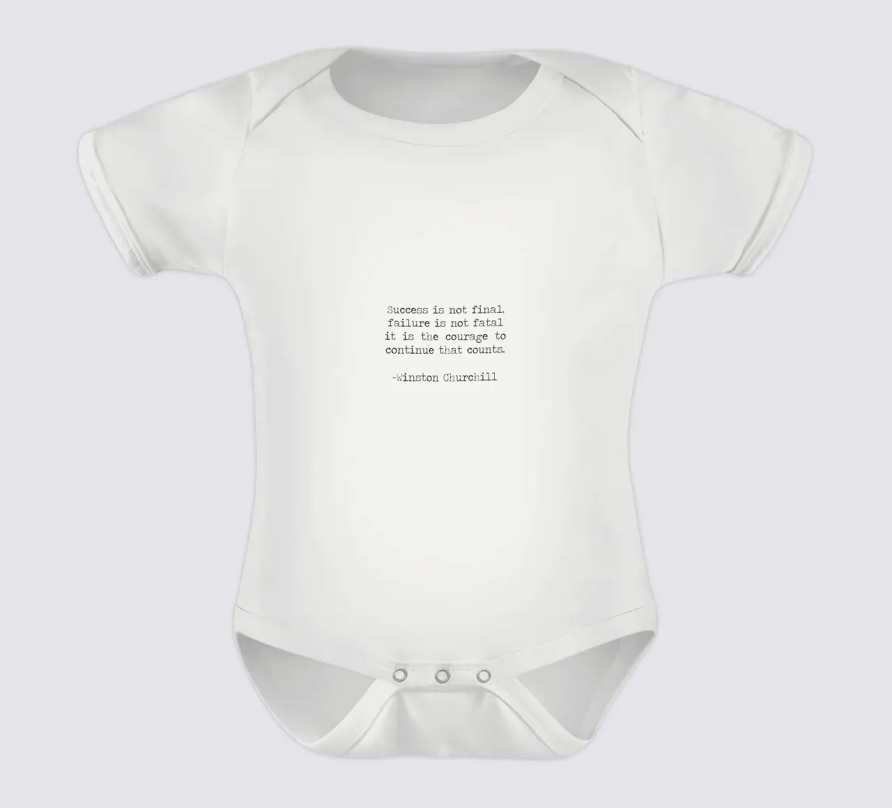 Success if not final, failure is not fatal. Courage quote short-sleeve baby romper by Summer Soul Co. - Quotes