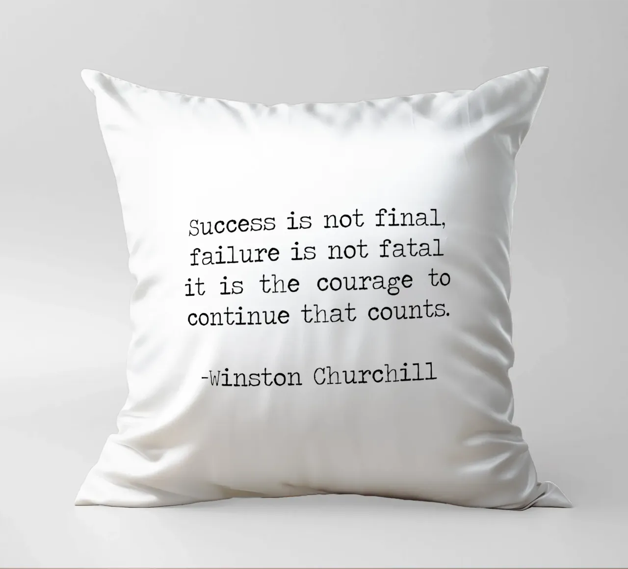 Success if not final, failure is not fatal. Courage quote decorative cushion by Summer Soul Co. - Quotes
