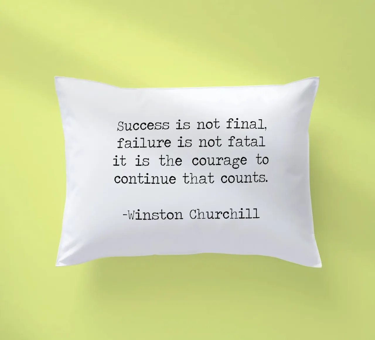 Success if not final, failure is not fatal. Courage quote decorative cushion by Summer Soul Co. - Quotes