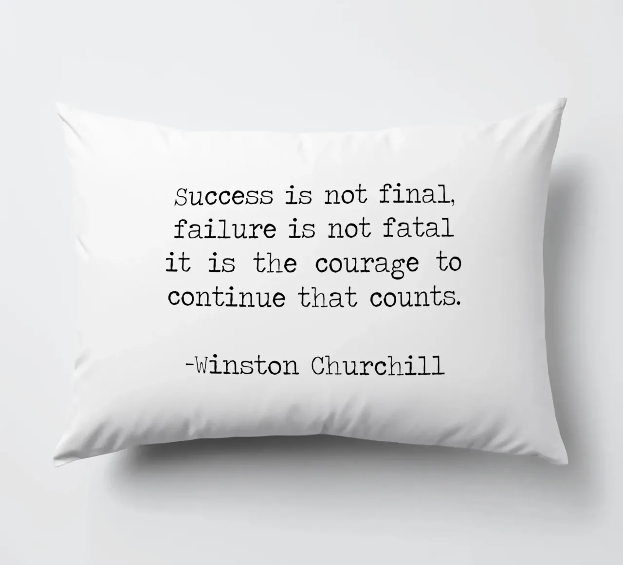 Success if not final, failure is not fatal. Courage quote decorative cushion by Summer Soul Co. - Quotes