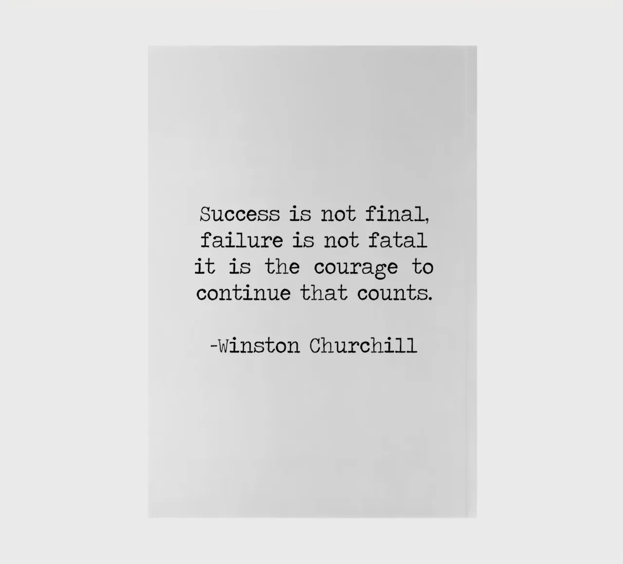 Success if not final, failure is not fatal. Courage quote notebook by Summer Soul Co. - Quotes
