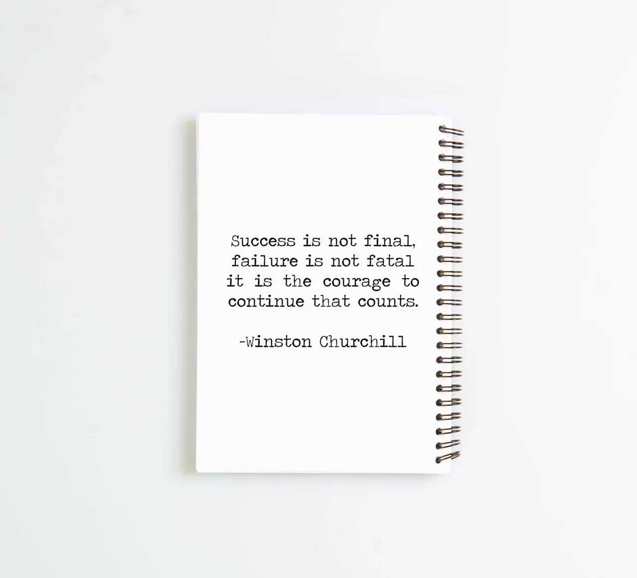 Success if not final, failure is not fatal. Courage quote spiral notebook by Summer Soul Co. - Quotes