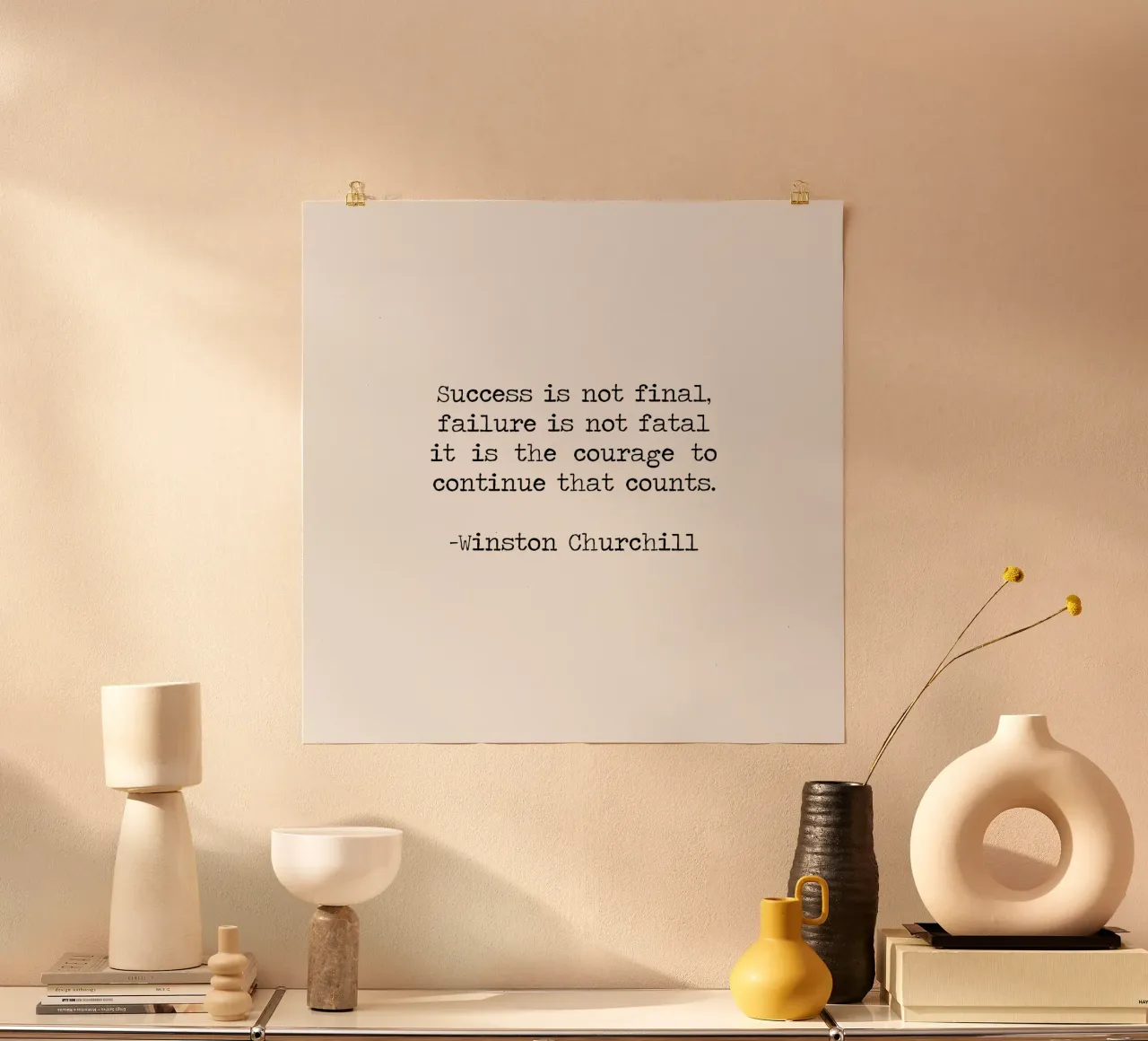 Success if not final, failure is not fatal. Courage quote hahnemühle by Summer Soul Co. - Quotes