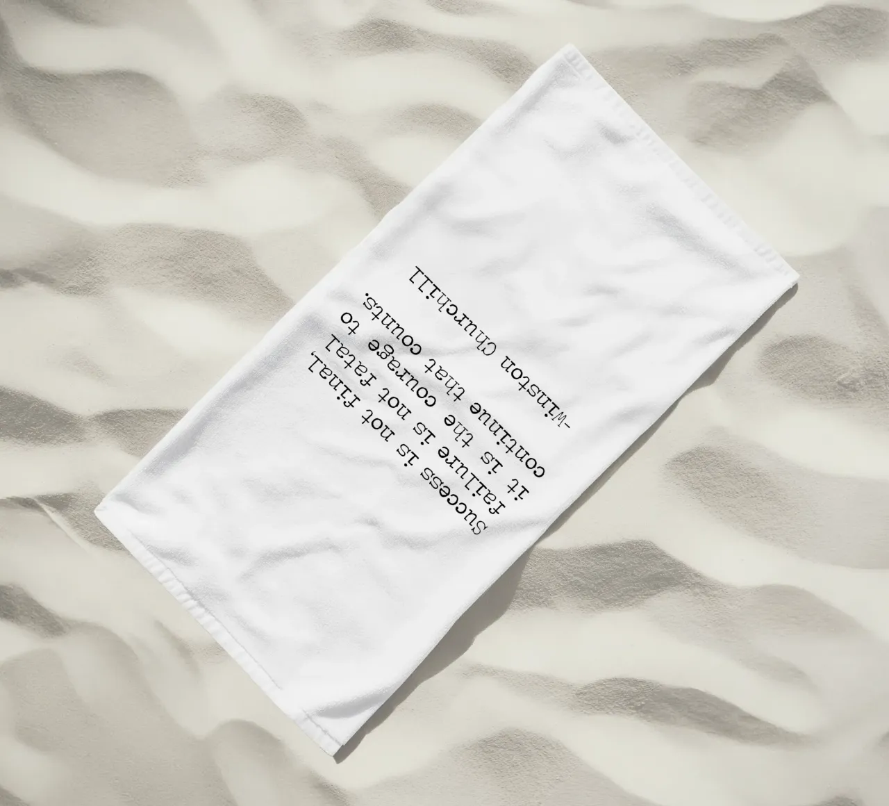 Success if not final, failure is not fatal. Courage quote beach towel by Summer Soul Co. - Quotes