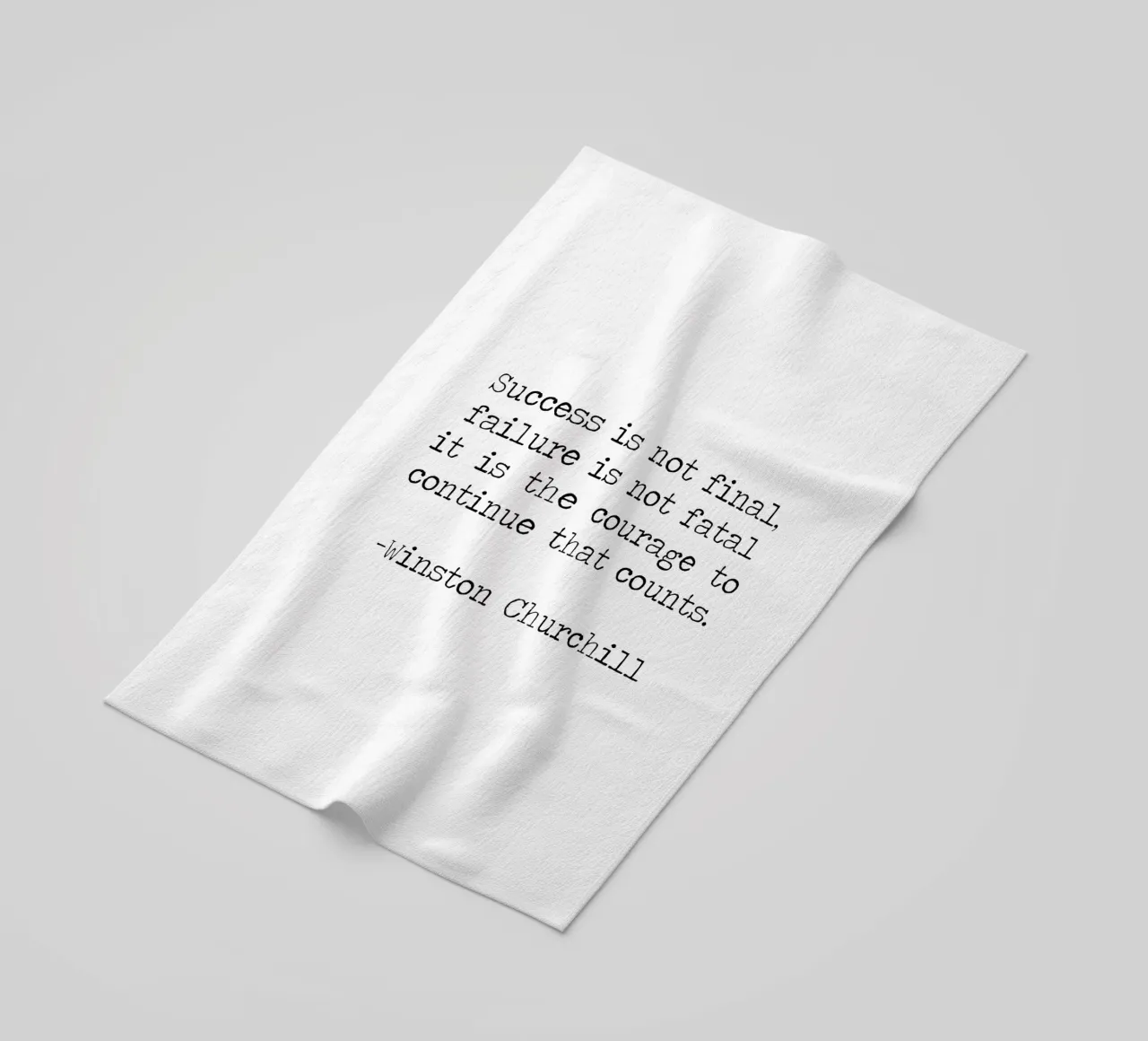 Success if not final, failure is not fatal. Courage quote beach towel by Summer Soul Co. - Quotes