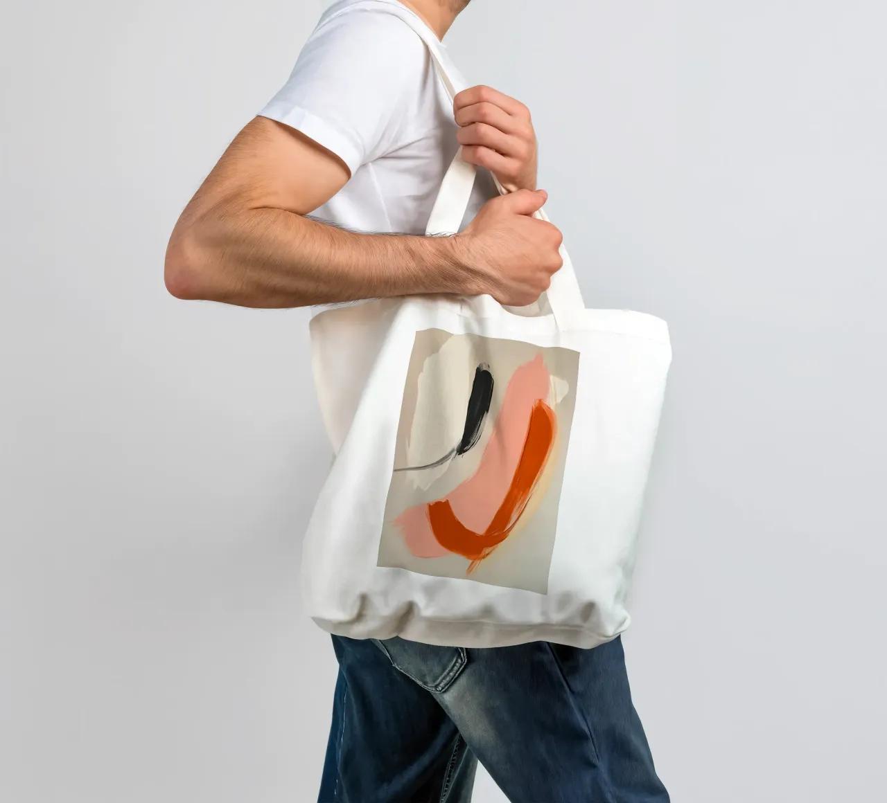 Pennellate astratte borsa in juta da Katja Stehle Design