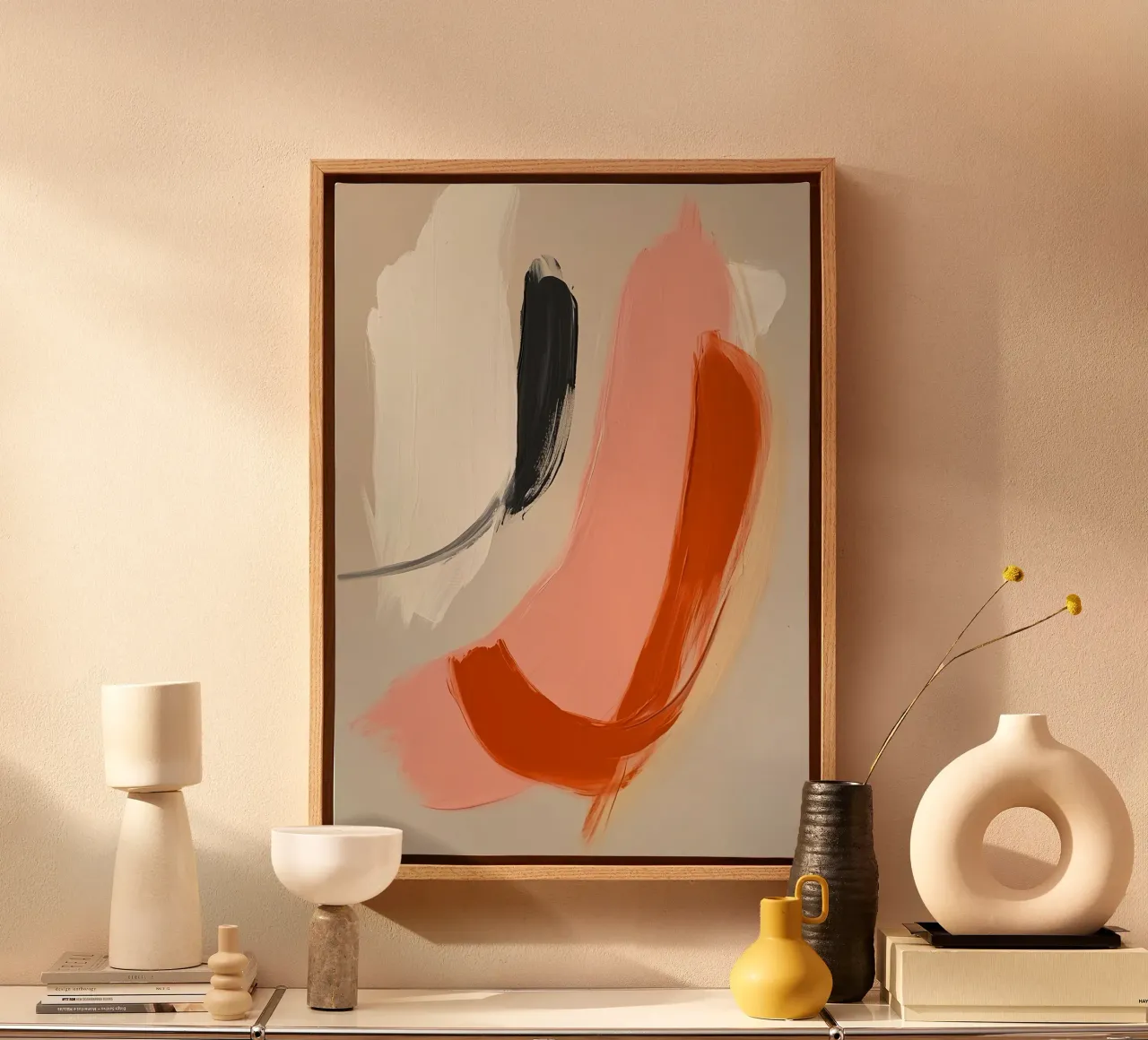 Abstract brushstrokes canvas by Katja Stehle Design