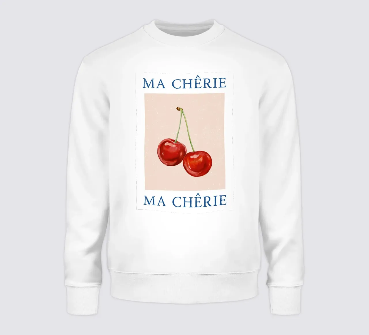 Ma Cherie, tipografia, ciliegia vintage , retrò felpa da pdigitalprints
