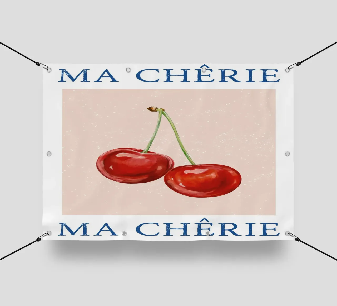 Ma Cherie, tipografia, ciliegia vintage , retrò telo in pvc da pdigitalprints