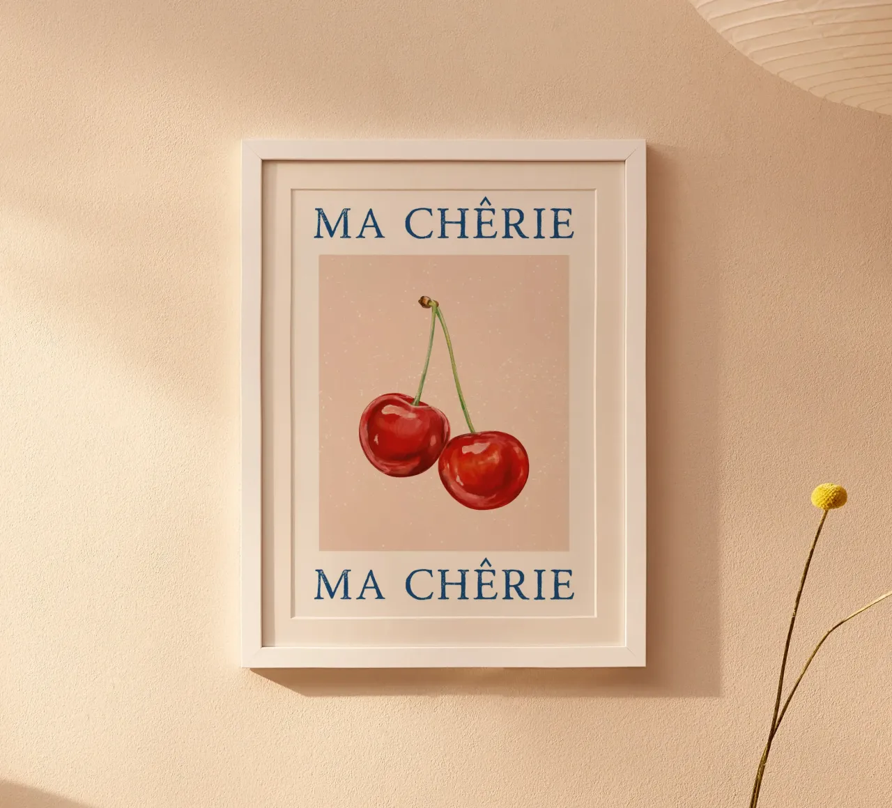 Ma Cherie, tipografia, ciliegia vintage , retrò carta hahnemühle da pdigitalprints