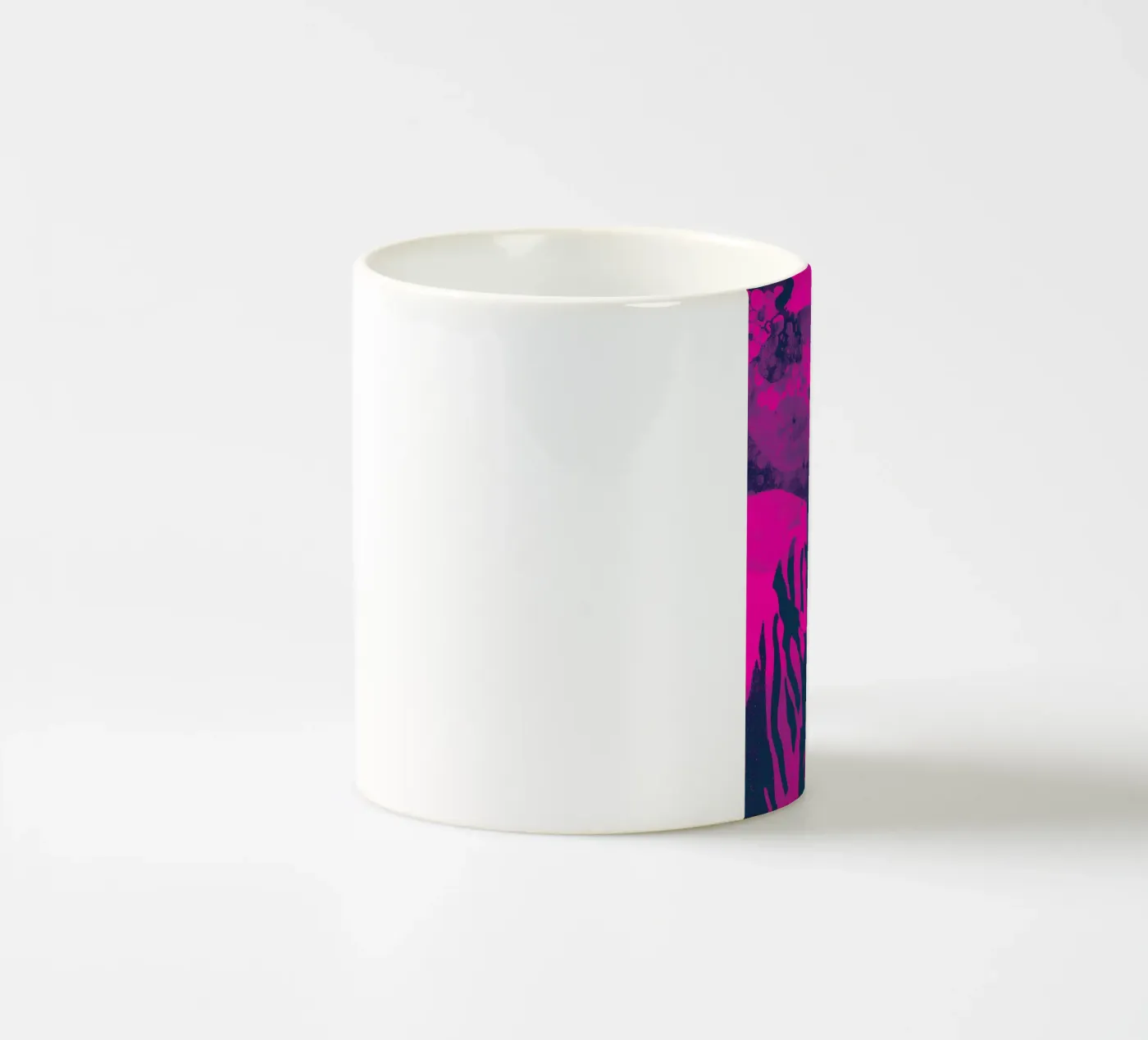 fuchsia ceramic mug by Giulio Iurissevich