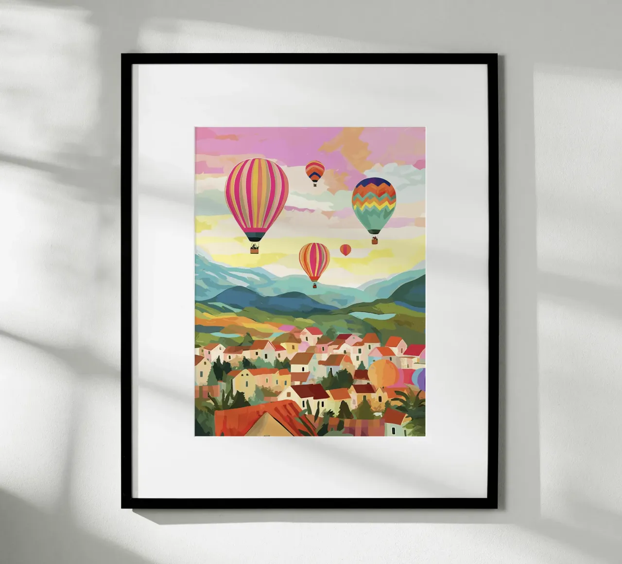 Cappadocia Turchia, Mongolfiere, Illustrazione di viaggio poster da Peaches Art Prints