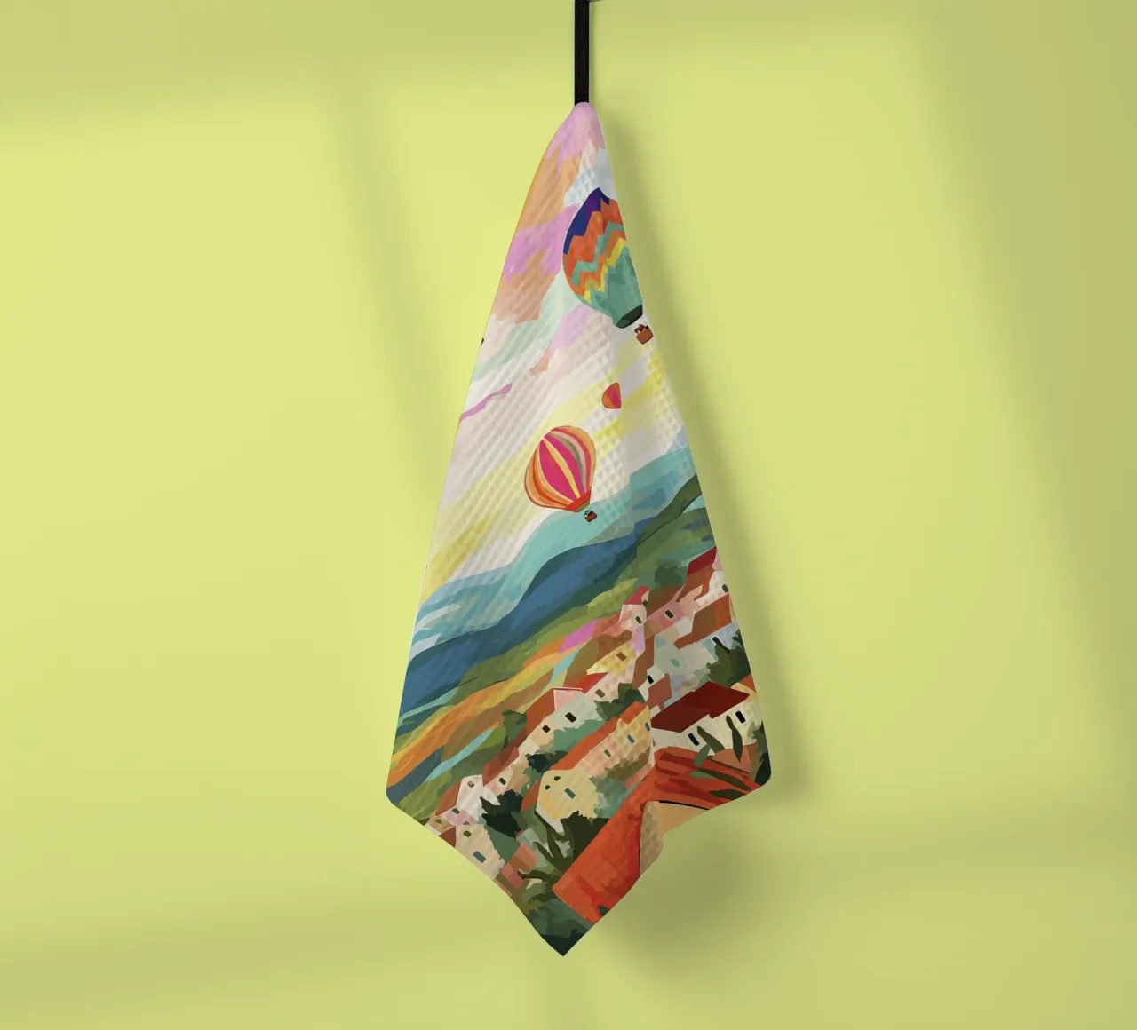 Cappadocia Turchia, Mongolfiere, Illustrazione di viaggio canovaccio da cucina da Peaches Art Prints