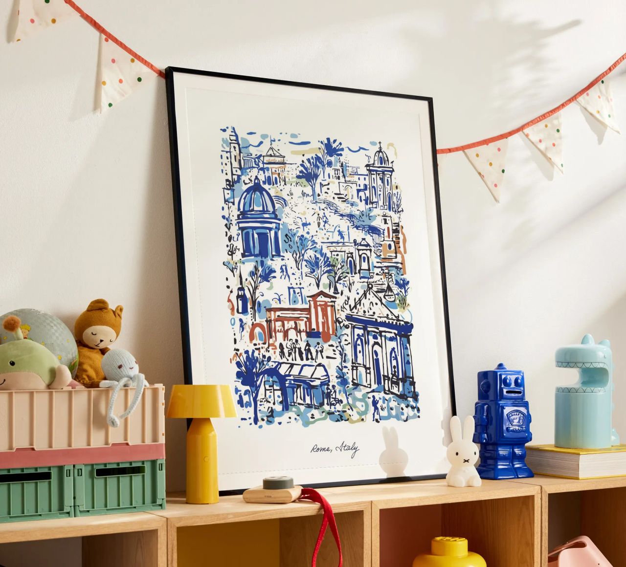 Rome Italie, Landmarks Illustration Line Art poster de Peaches Art Prints