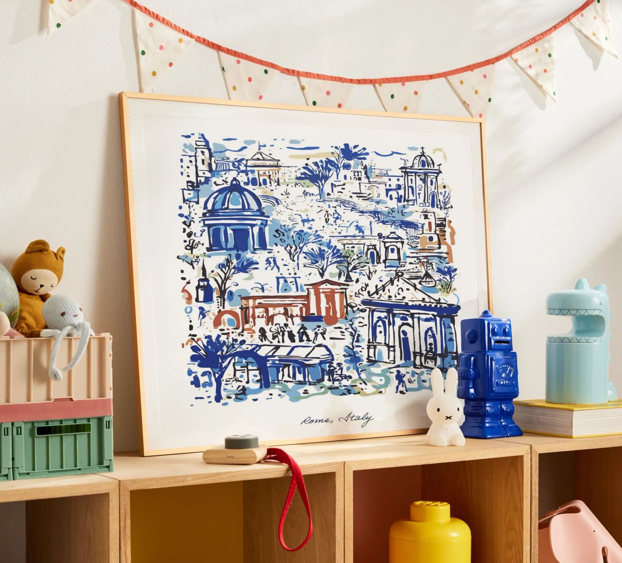 Rome Italie, Landmarks Illustration Line Art poster de Peaches Art Prints