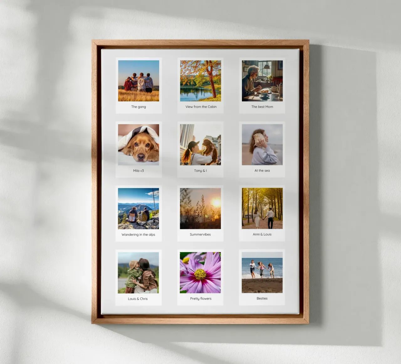 Small Polaroid Gallery Template Collage canvas with Floater frame by Katja Stehle Design