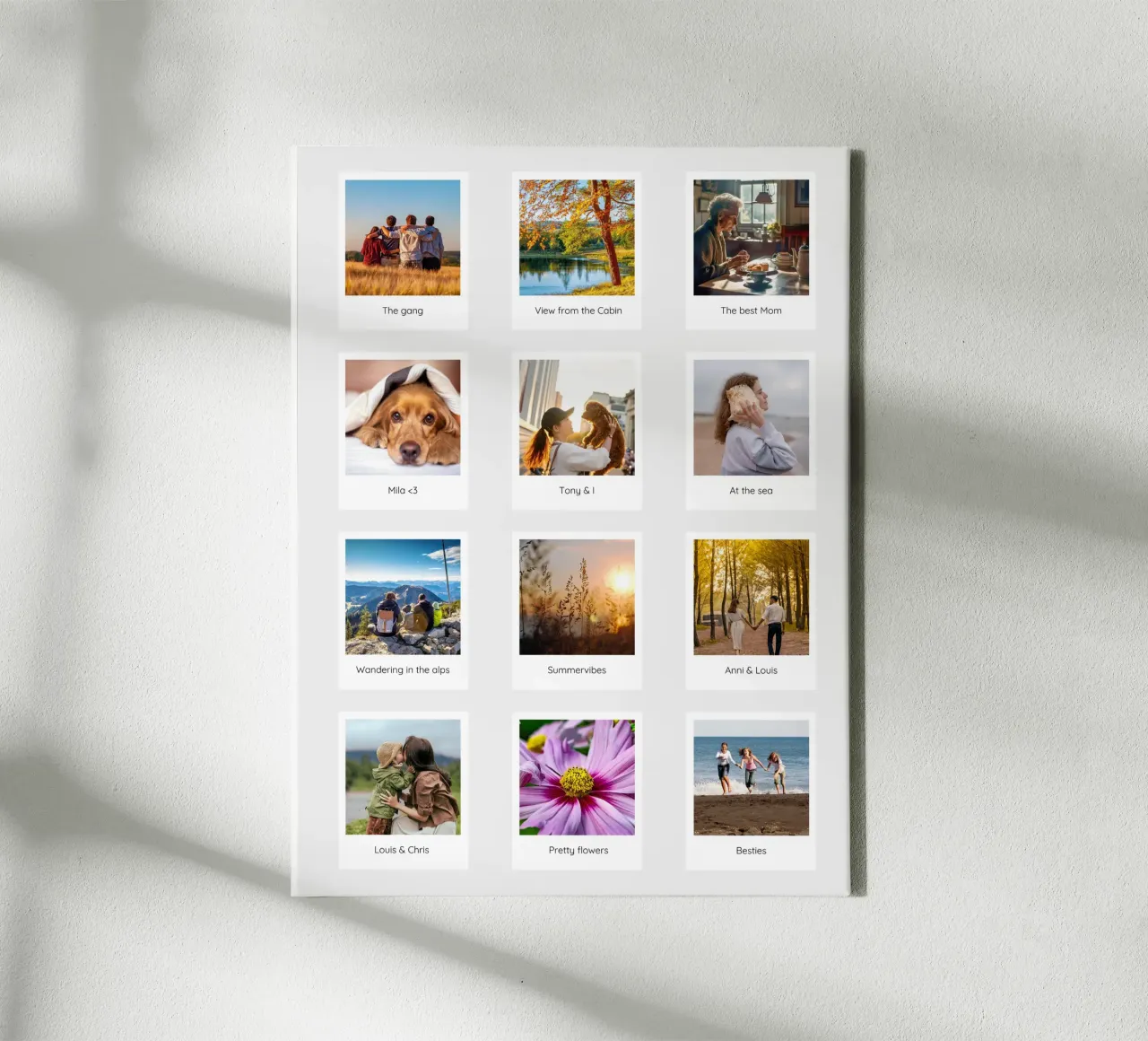 Small Polaroid Gallery Template Collage canvas with Floater frame by Katja Stehle Design