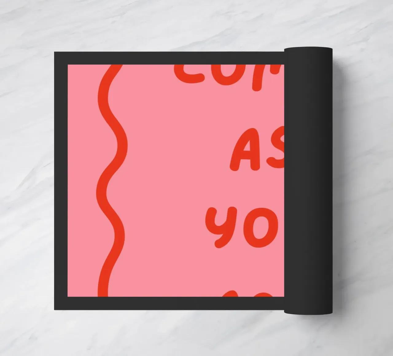 Vieni come sei, retro, citazione zerbino da pdigitalprints