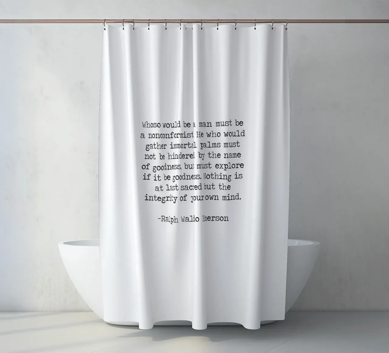 Wees een non-conformist integriteit is heilig, Ralph Waldo Emerson douchegordijn van Summer Soul Co. - Quotes