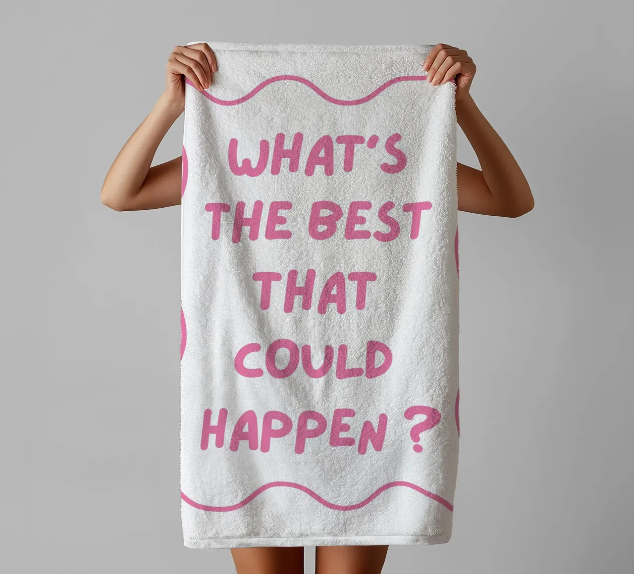 Was ist das Beste, was passieren kann, Typografie, positiv Handtuch von pdigitalprints