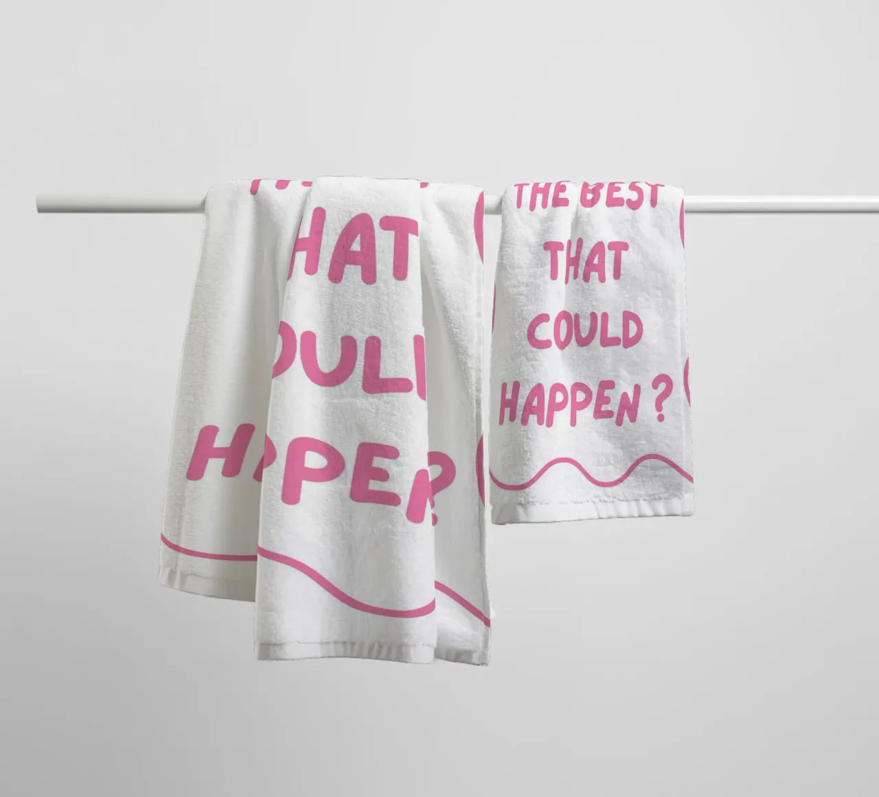 Was ist das Beste, was passieren kann, Typografie, positiv Handtuch von pdigitalprints