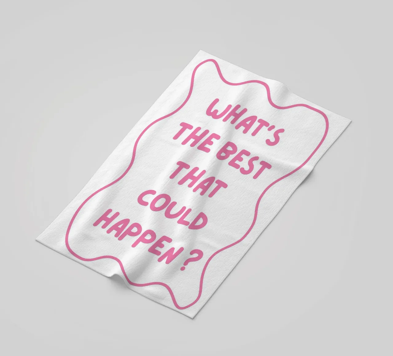 Whats the best that could happen, typography, positive beach towel by pdigitalprints