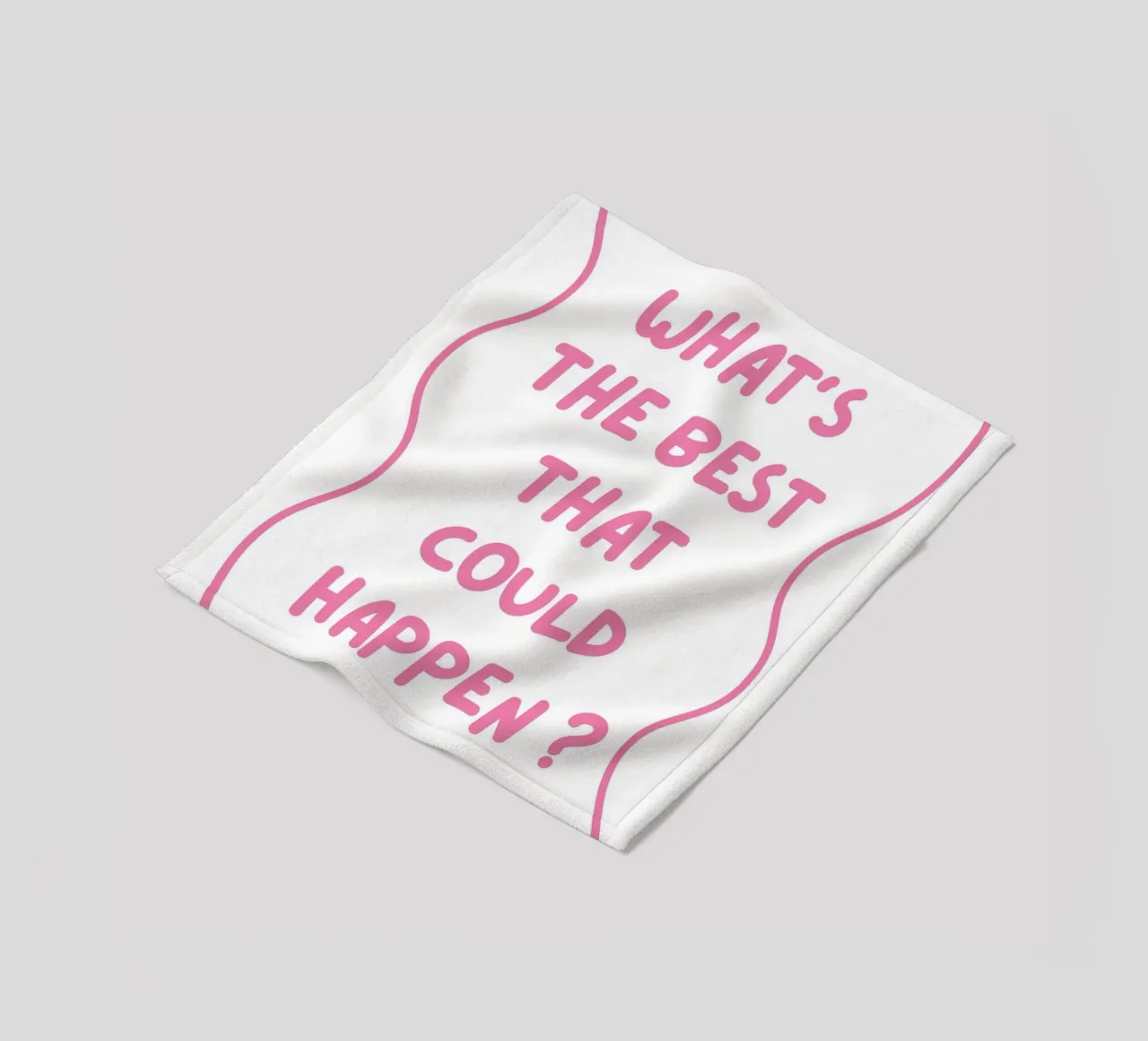 Whats the best that could happen, typography, positive fleece blanket by pdigitalprints