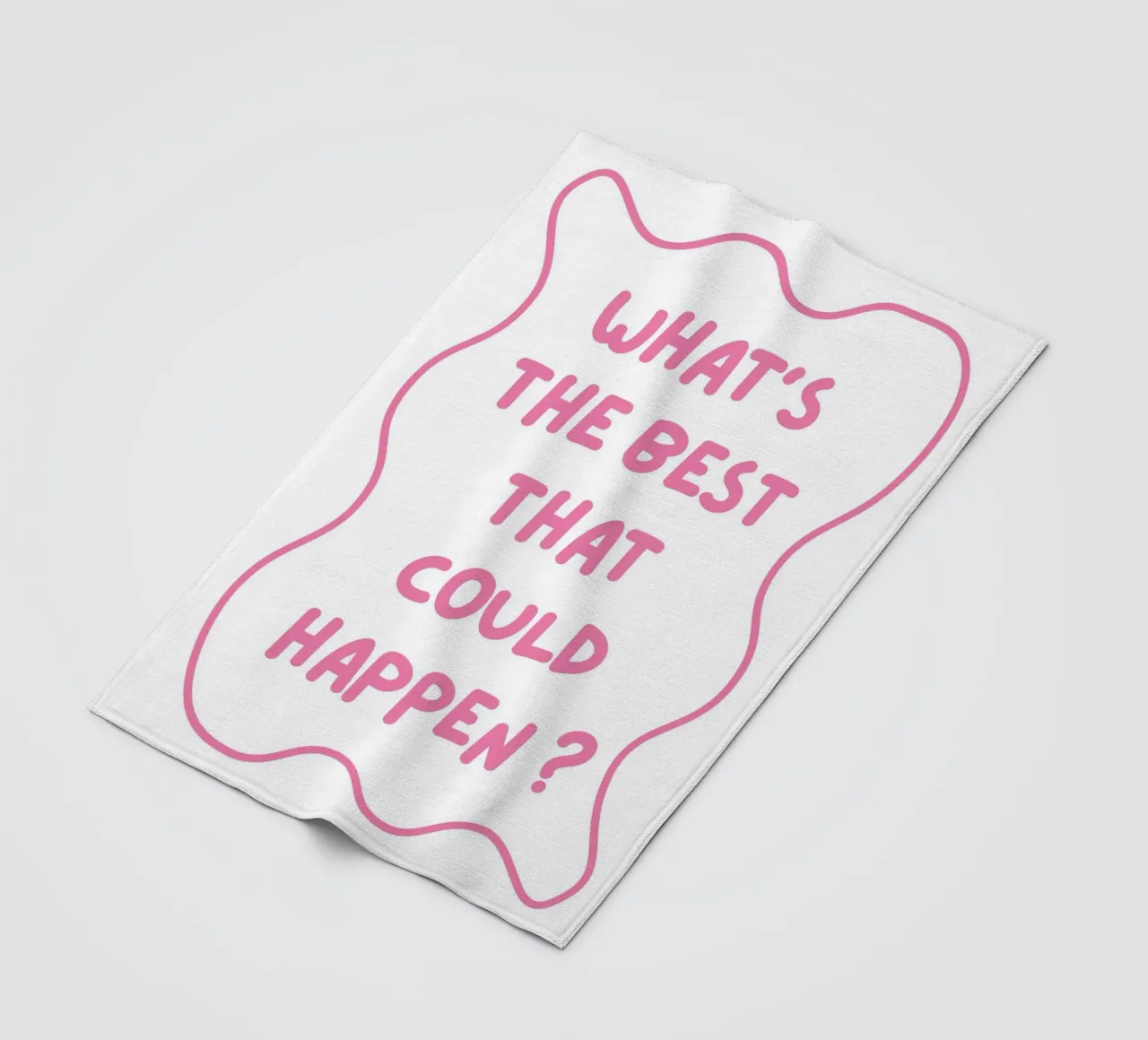 Whats the best that could happen, typography, positive fleece blanket by pdigitalprints