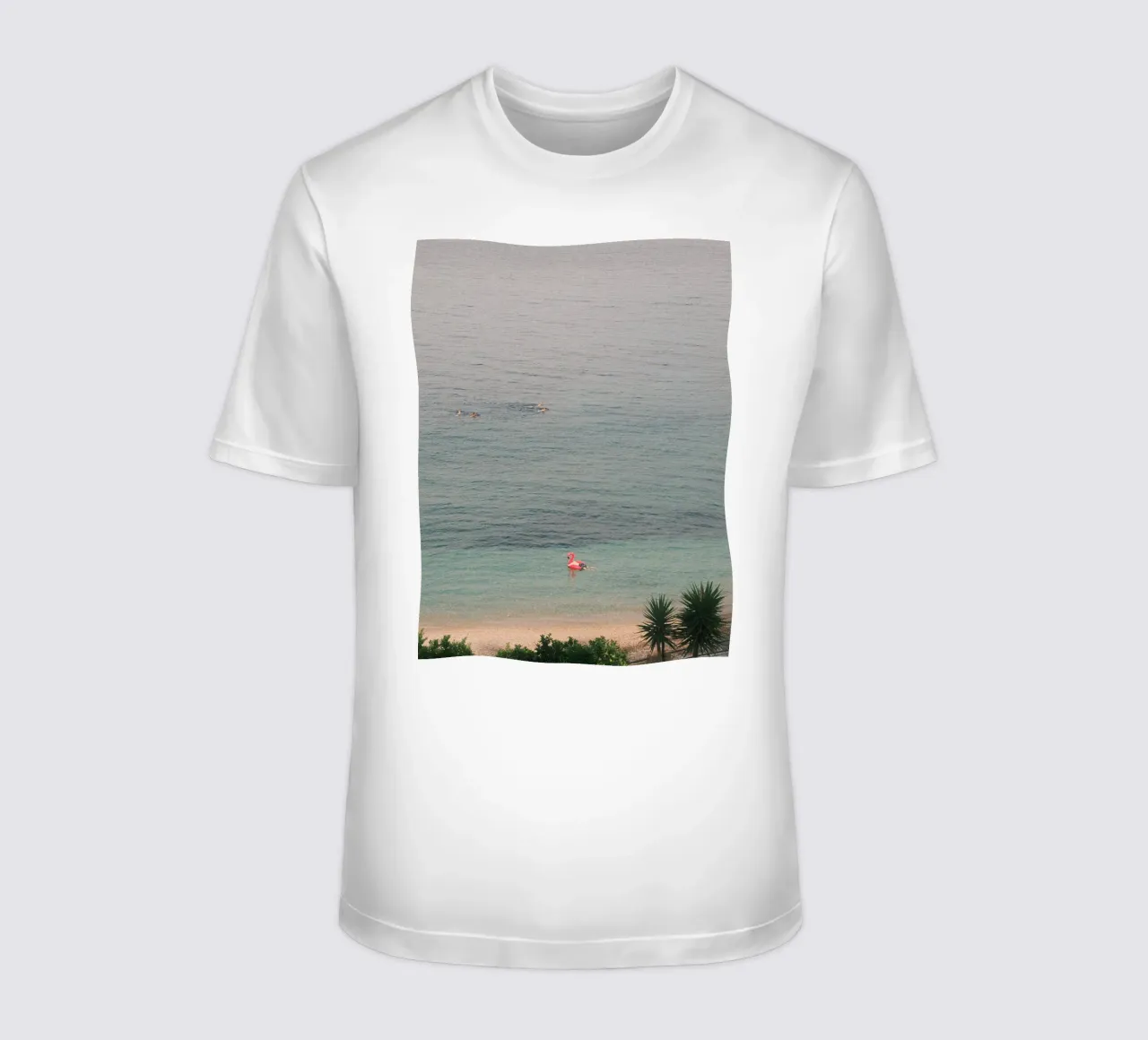 Pink Flamingo Float t-shirt by FujiPrints