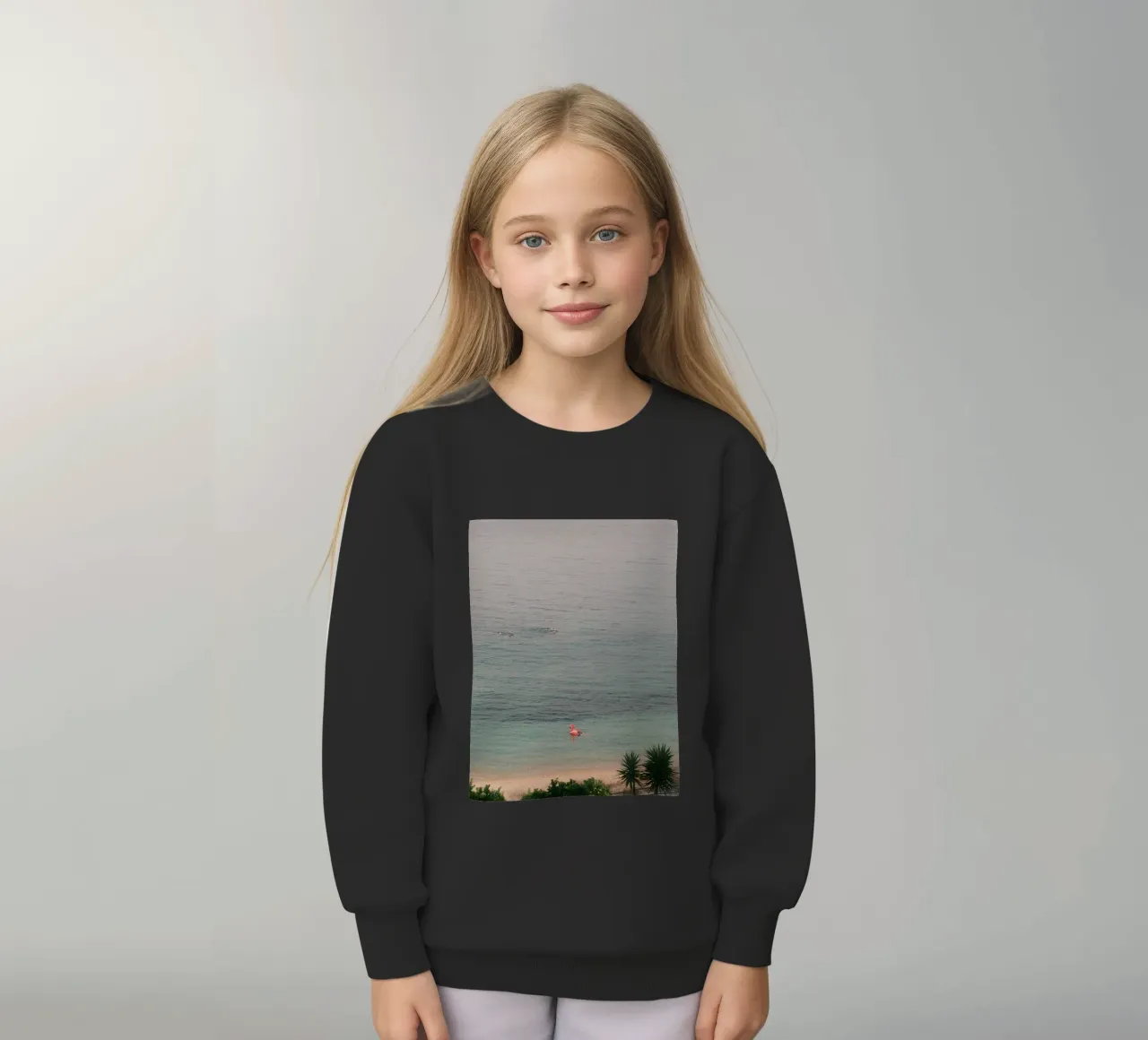 Pink Flamingo Float felpa bambino da FujiPrints