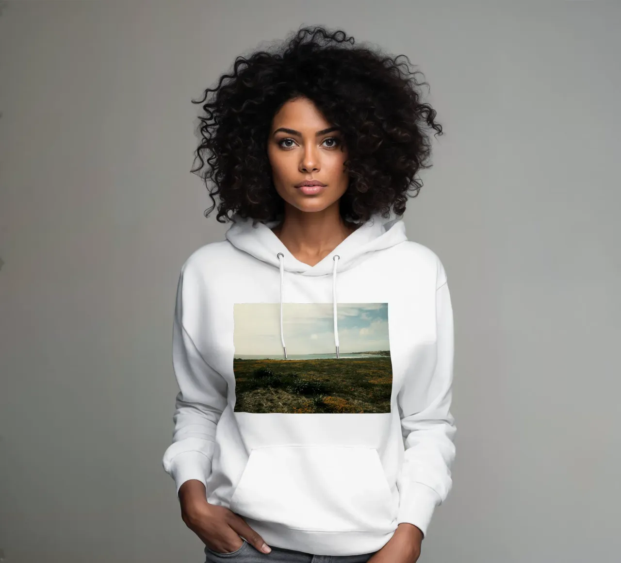 Golden Fields felpa con cappuccio da FujiPrints